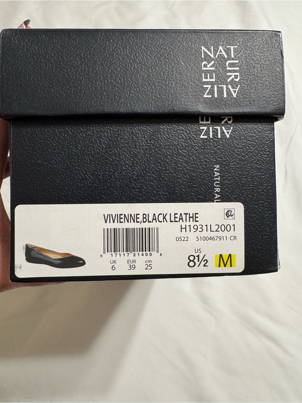 Naturalizer Vivienne Black Leather Ballet Flat - Women's 8.5M